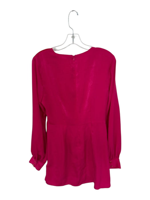 House of Harlow Size M Red & Magenta Polyester Long Balloon Sleeve Dress Red & Magenta / M