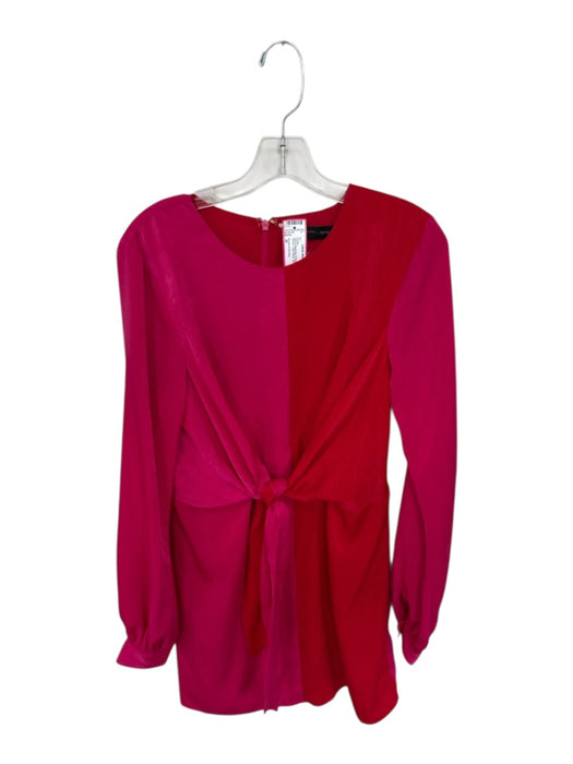 House of Harlow Size M Red & Magenta Polyester Long Balloon Sleeve Dress Red & Magenta / M