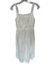 By Anthropologie Size S White Linen Blend Sleeveless Embroidered Flowers Dress White / S