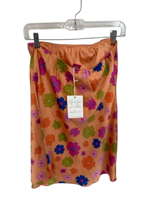 Show Me Your Mumu Size M Orange & Multi Polyester Built in bra Flowers Dress Orange & Multi / M