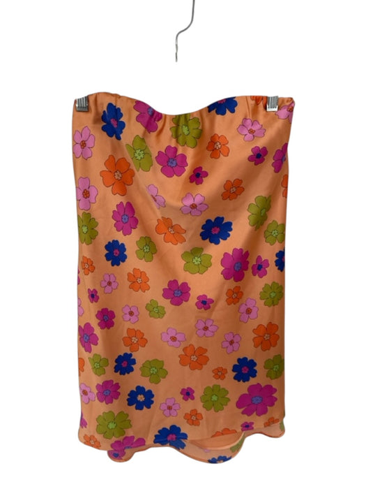 Show Me Your Mumu Size M Orange & Multi Polyester Built in bra Flowers Dress Orange & Multi / M