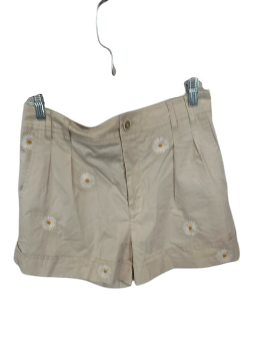Maeve Size 6 khaki & yellow Cotton High Waist Embroidered Flowers Shorts khaki & yellow / 6