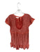 Anthropologie Size XS Peach Polyester Blend Flutter Sleeves Textured Dress Peach / XS