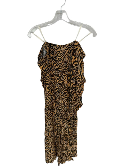 Kachel Size 4 Tan & black Viscose Long Balloon Sleeve Animal Print Jumper Tan & black / 4