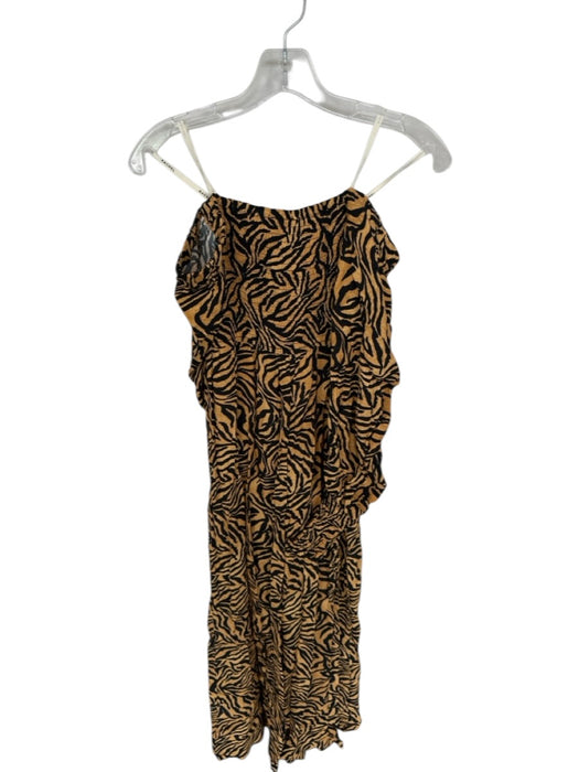Kachel Size 4 Tan & black Viscose Long Balloon Sleeve Animal Print Jumper Tan & black / 4
