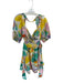 By Anthropologie Size S Multi Viscose Blend Short Balloon Sleeve Back Tie Dress Multi / S
