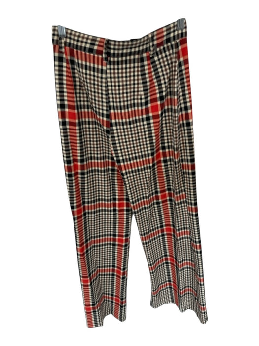 Free People Size 6 Orange & Black Polyester Blend High Waist Plaid Pants Orange & Black / 6