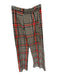 Free People Size 6 Orange & Black Polyester Blend High Waist Plaid Pants Orange & Black / 6