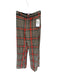 Free People Size 6 Orange & Black Polyester Blend High Waist Plaid Pants Orange & Black / 6