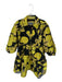 By Anthropologie Size XS Black & Yellow Polyester jaquard Flowers Metallic Dress Black & Yellow / XS