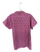THML Size L Purple & Green Cotton Short Sleeve Flowers Collar Split neck Dress Purple & Green / L