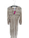 Amadi Size S Taupe & White Rayon Blend Long Sleeve Striped Metallic Thread Dress Taupe & White / S