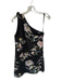 Maeve Size 4 Black & Multi Cotton Blend One Shoulder Flowers Studded Dress Black & Multi / 4
