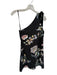 Maeve Size 4 Black & Multi Cotton Blend One Shoulder Flowers Studded Dress Black & Multi / 4