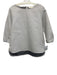 Ann Mashburn Size M White & Gray Cotton curved hem 3/4 Sleeve Top White & Gray / M