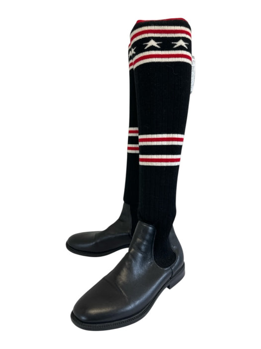 Givenchy Shoe Size Est 7 Black Multi Textile & Rubber Over the Knee Sock Boots Black Multi / Est 7