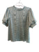 Greylin Size Large Green Polyester Blend Short Puff Sleeve Metallic Thread Top Green / Large