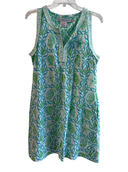Gretchen Scott Size Large Green & Aqua No Fabric Tag Sleeveless Pockets Dress Green & Aqua / Large