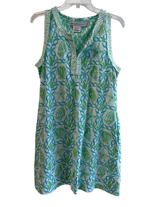 Gretchen Scott Size Large Green & Aqua No Fabric Tag Sleeveless Pockets Dress Green & Aqua / Large