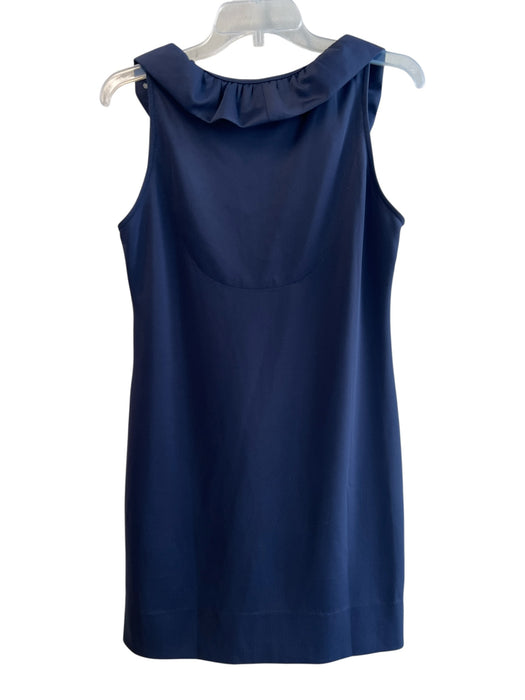 Gretchen Scott Size Medium Navy Polyester Sleeveless Ruffle V Neck A Line Dress Navy / Medium