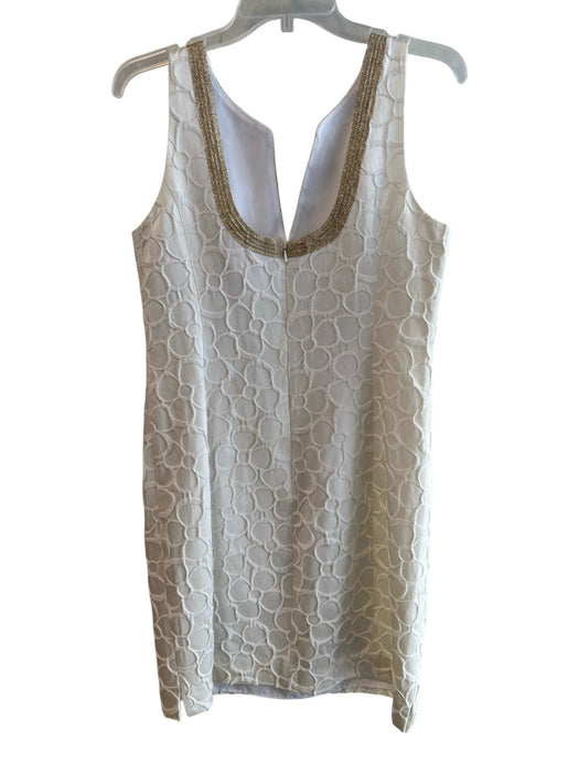 Lilly Pulitzer Size 10 White & Gold No Fabric Tag Sleeveless Back Zip Dress White & Gold / 10
