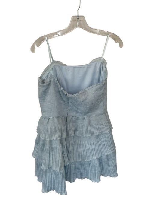 Aqua Size 16 Baby Blue Polyester Strapless smocked Acordian Pleats Dress Baby Blue / 16