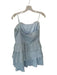 Aqua Size 16 Baby Blue Polyester Strapless smocked Acordian Pleats Dress Baby Blue / 16