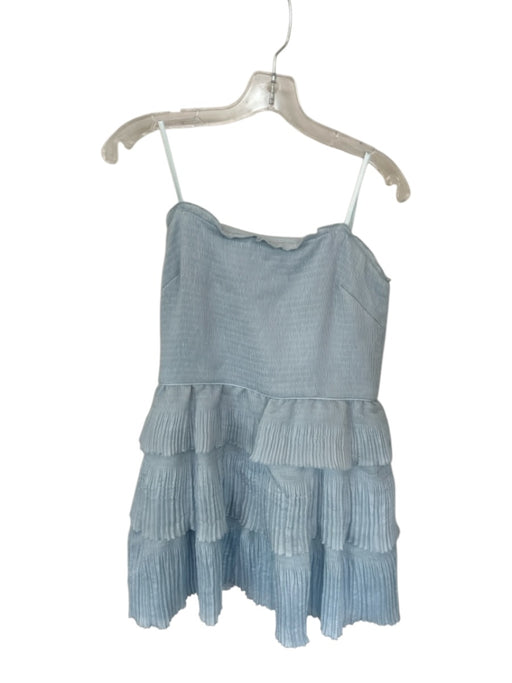 Aqua Size 16 Baby Blue Polyester Strapless smocked Acordian Pleats Dress Baby Blue / 16