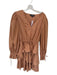 En Saison Size L Tan & brown Cotton Long Balloon Sleeve Striped Dress Tan & brown / L