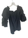 DO+BE Size S Black Cotton Off Shoulder Long Balloon Sleeve Ruffles Dress Black / S