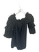 DO+BE Size S Black Cotton Off Shoulder Long Balloon Sleeve Ruffles Dress Black / S