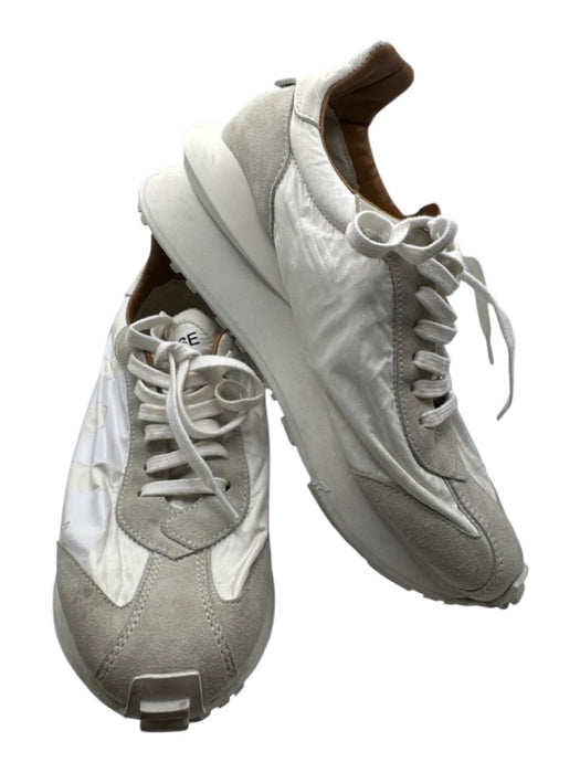 Esse Ut Esse Shoe Size 36 White & Gray Canvas & Suede Lace Up Athletic Sneakers White & Gray / 36