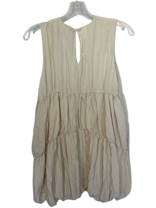 Zara Size XS Cream Polyester Sleeveless Bubble Hem Dress Cream / XS