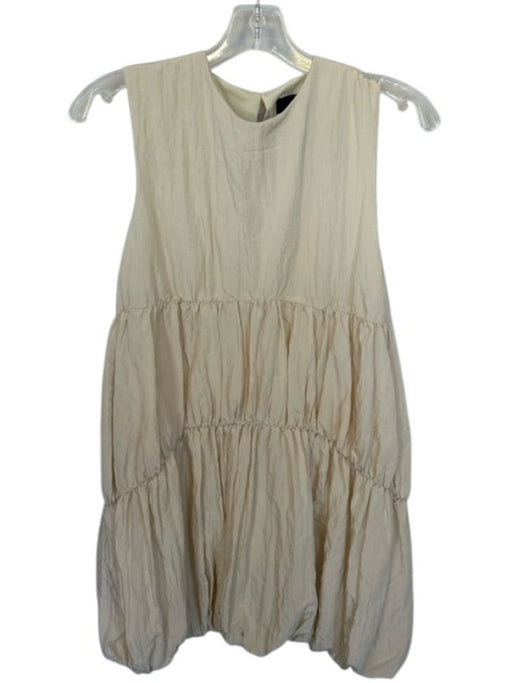 Zara Size XS Cream Polyester Sleeveless Bubble Hem Dress Cream / XS