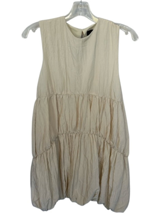 Zara Size XS Cream Polyester Sleeveless Bubble Hem Dress Cream / XS
