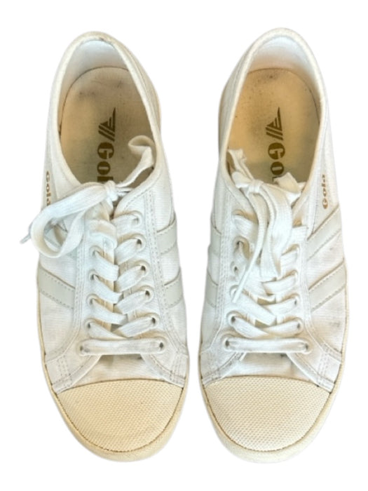 Gola Shoe Size 7.5 White & Cream Canvas Lace Up Athletic Sneakers White & Cream / 7.5