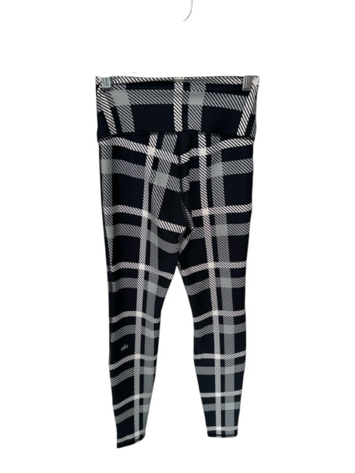 Alo Size S Black & Gray Polyester Blend High Waist Plaid Athletic Leggings Black & Gray / S