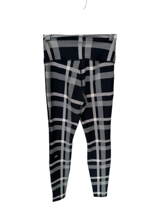 Alo Size S Black & Gray Polyester Blend High Waist Plaid Athletic Leggings Black & Gray / S