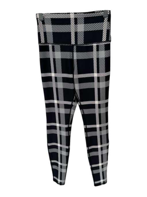 Alo Size S Black & Gray Polyester Blend High Waist Plaid Athletic Leggings Black & Gray / S