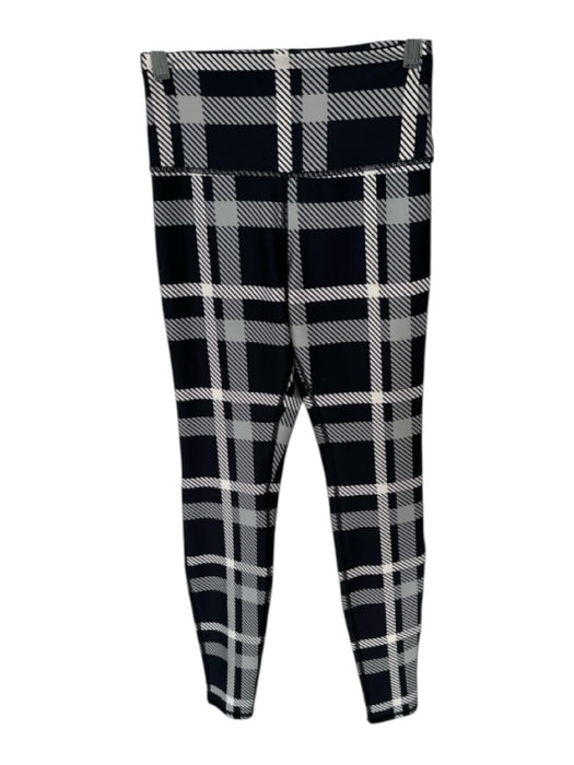 Alo Size S Black & Gray Polyester Blend High Waist Plaid Athletic Leggings Black & Gray / S