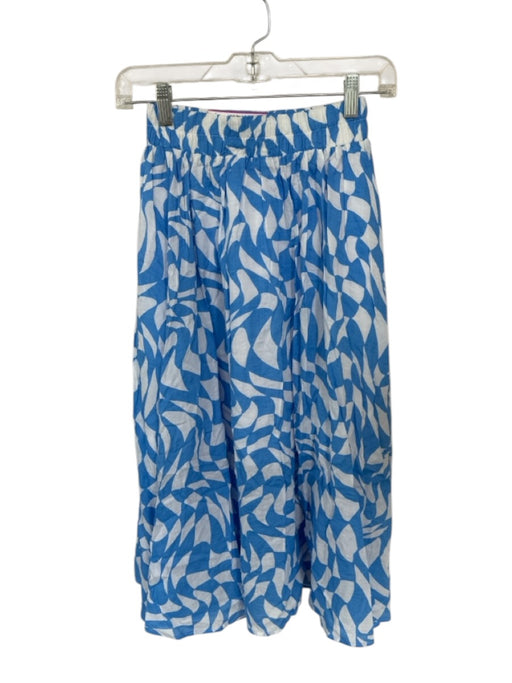 Meet me in Santorini Size XS Blue & White Cotton Blend Elastic Waist Lined Skirt Blue & White / XS