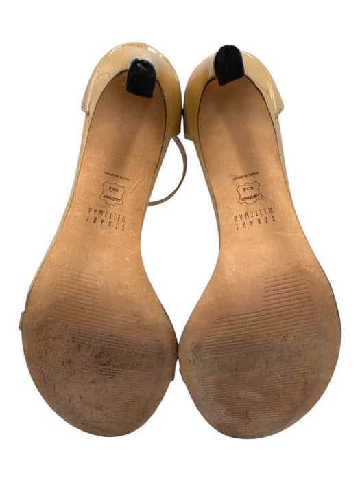 Stuart Weitzman Shoe Size 8 Beige Patent Leather Stiletto Open Toe Pumps Beige / 8