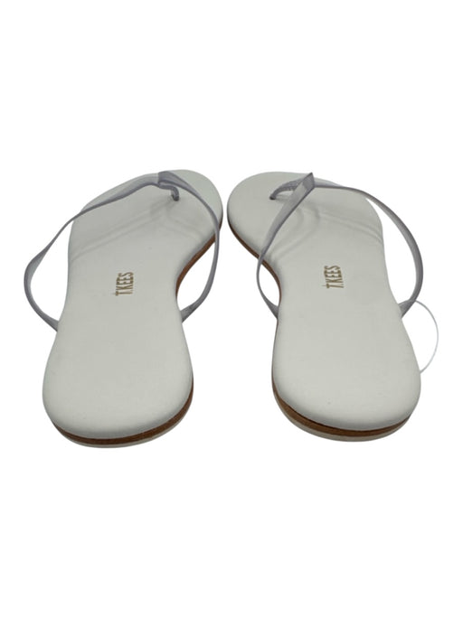 Tkees Shoe Size 8 White Leather Flip Flop Thong Strap Sandals White / 8