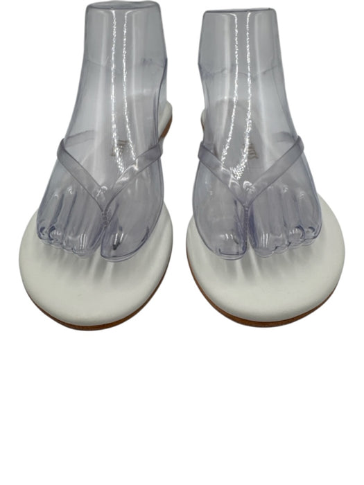 Tkees Shoe Size 8 White Leather Flip Flop Thong Strap Sandals White / 8