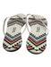 Tkees Shoe Size 8 White & Multi Patent Leather Flip Flop Thong Strap Sandals White & Multi / 8
