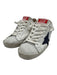 Golden Goose Shoe Size 38 White & Navy Leather Lace Up Sneaker Low Top Sneakers White & Navy / 38