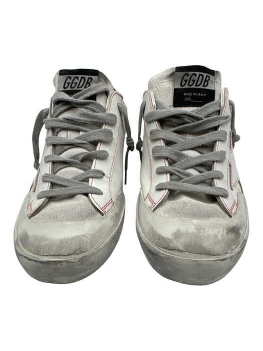 Golden Goose Shoe Size 38 White & Green Leather Lace Up Sneaker Low Top Sneakers White & Green / 38