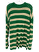Free-est Size M Green & Beige Cotton & Acrylic Long Sleeve Stripe Knit Short Set Green & Beige / M
