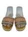 Dior Shoe Size 39 Beige & Black Leather Woven Open Toe Logo Flat Sandals Beige & Black / 39