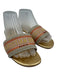 Dior Shoe Size 39 Beige & Black Leather Woven Open Toe Logo Flat Sandals Beige & Black / 39